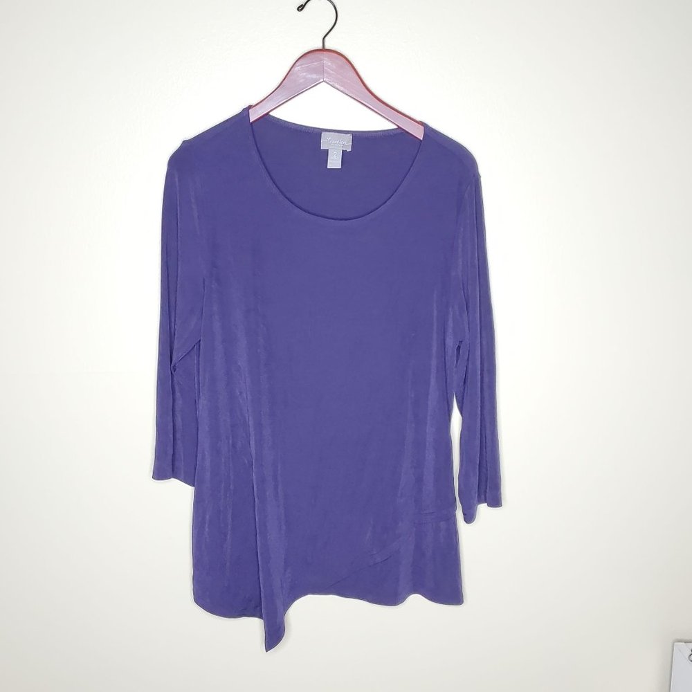 Travelers by Chico's Purple Pull On Shirt Size 2/12/Lg